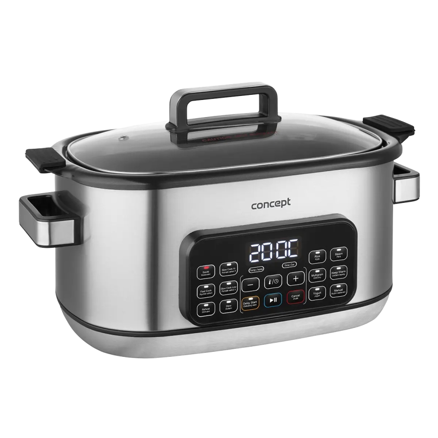 Concept CK9000 - Multifunktionaler elektrischer Kochtopf 6 l 10-in-1 1250W/230V Edelstahl