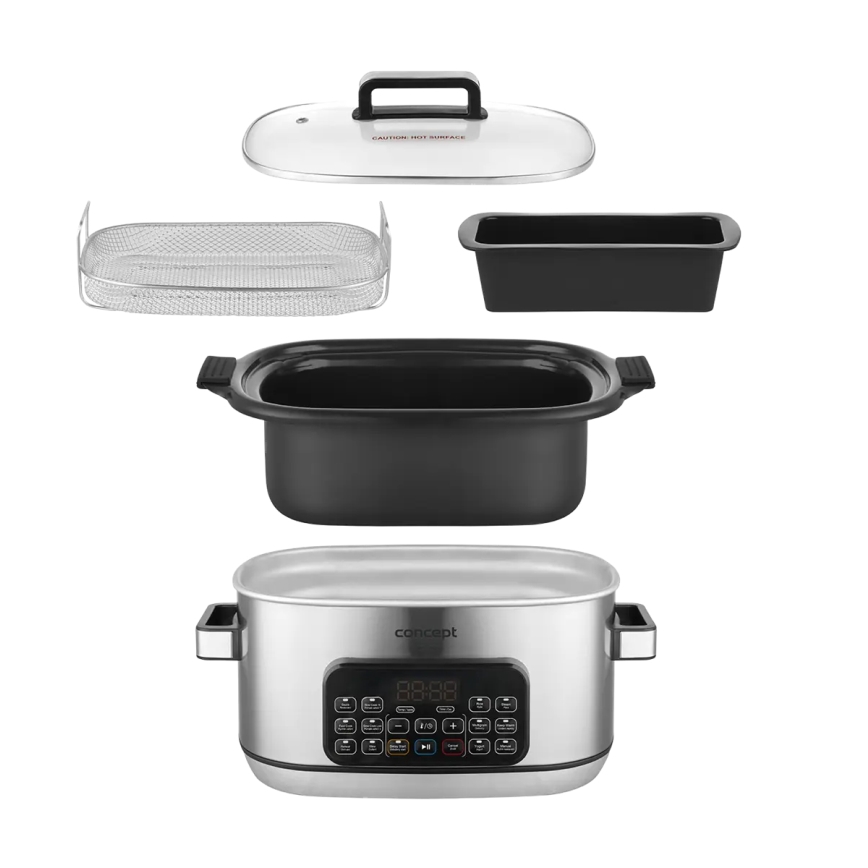 Concept CK9000 - Multifunktionaler elektrischer Kochtopf 6 l 10-in-1 1250W/230V Edelstahl