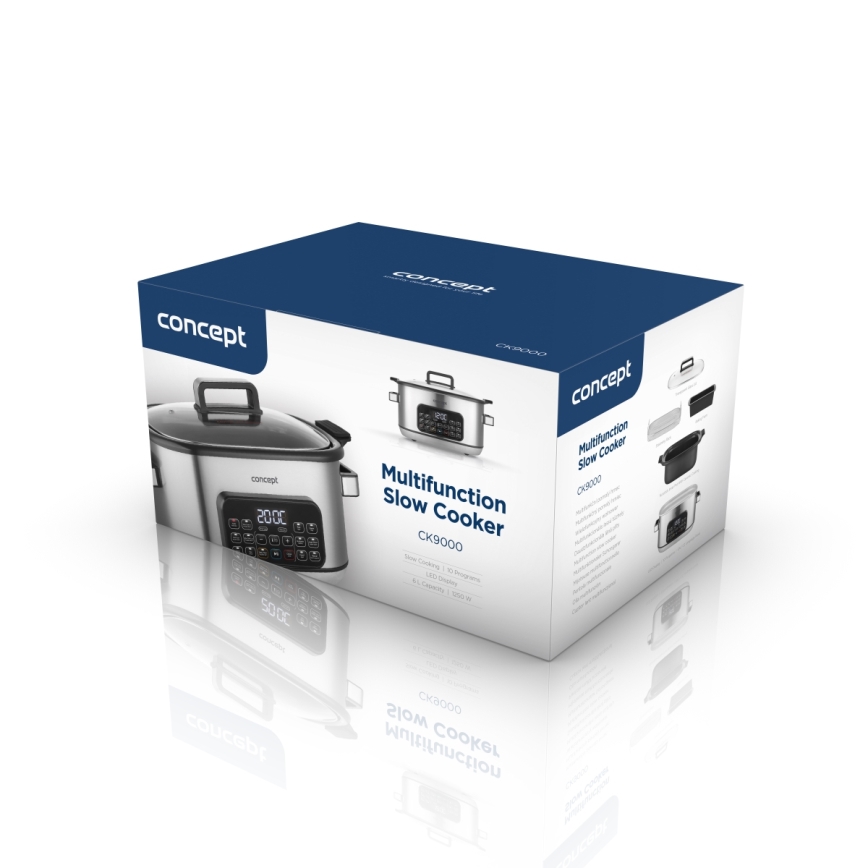 Concept CK9000 - Multifunktionaler elektrischer Kochtopf 6 l 10-in-1 1250W/230V Edelstahl