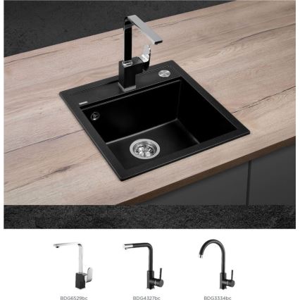 Concept DG00C50BC - Küchenspüle CUBIS 49x51 cm Granit/Schwarz