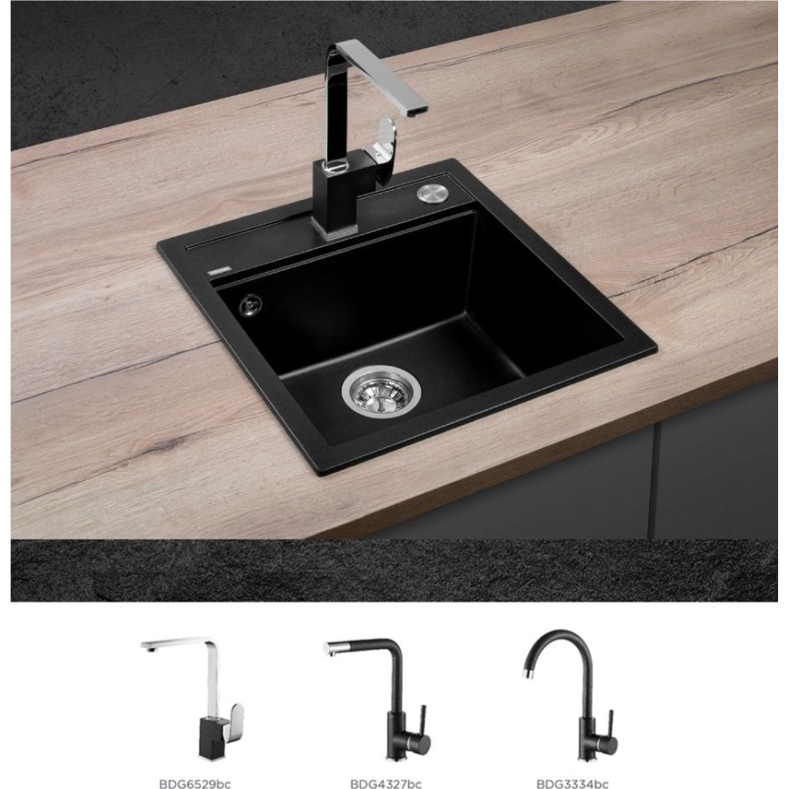 Concept DG00C50BC - Küchenspüle CUBIS 49x51 cm Granit/Schwarz