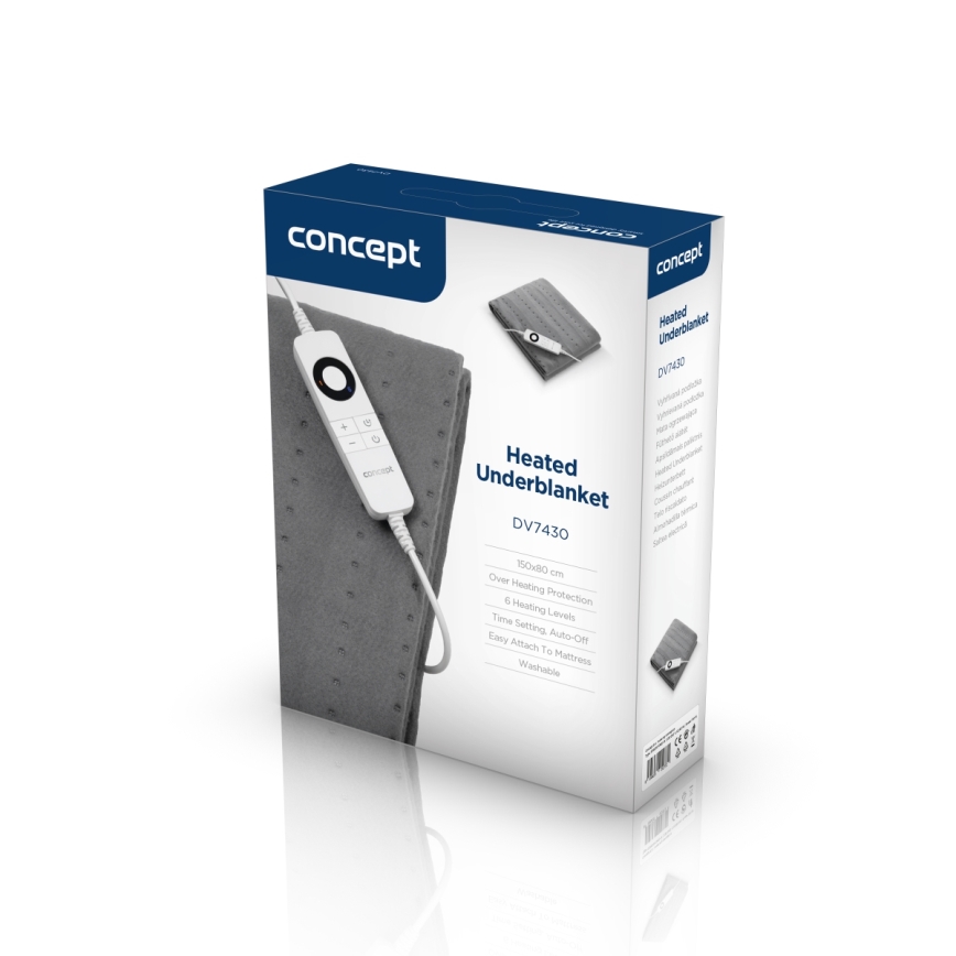 Concept DV7430 - Elektrische Heizmatte 100 W / 230 V, 150 × 80 cm, grau