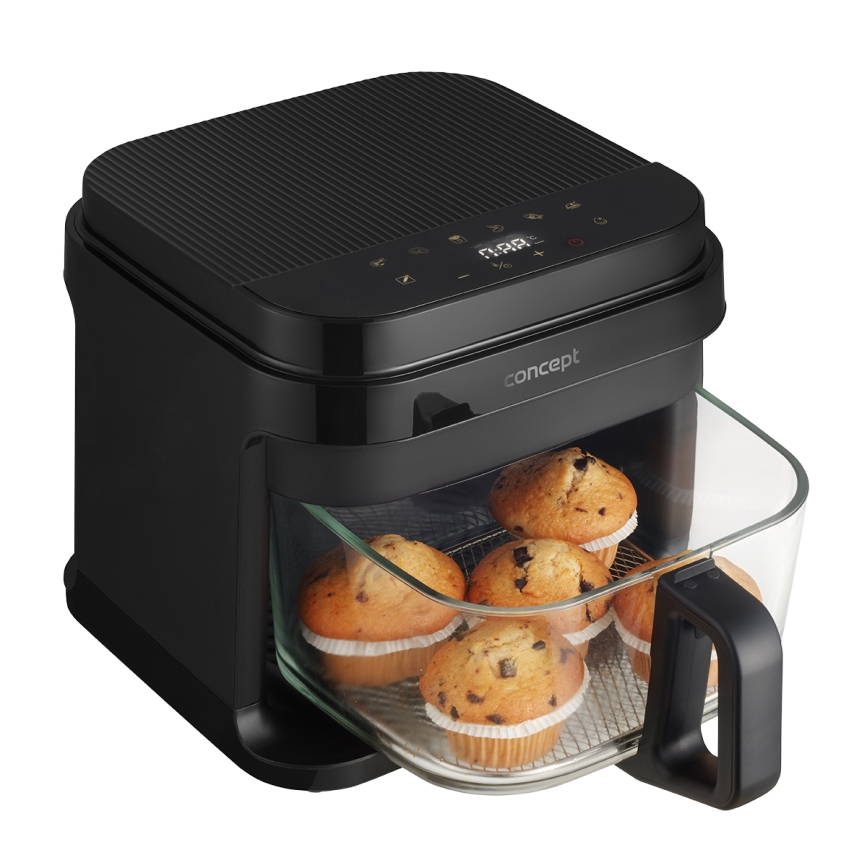 Concept FR5500 - Heißluftfritteuse GLASS & FAST 5,5 l 1200W/230V schwarz