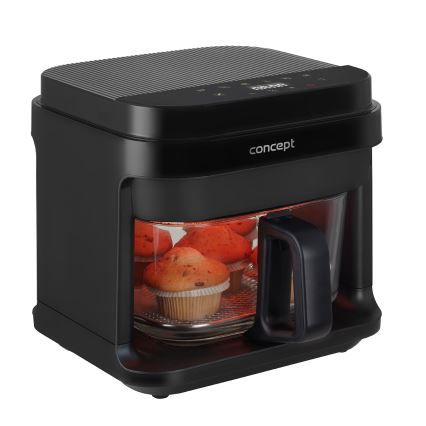 Concept FR5500 - Heißluftfritteuse GLASS & FAST 5,5 l 1200W/230V schwarz