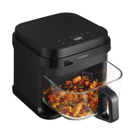 Concept FR5500 - Heißluftfritteuse GLASS & FAST 5,5 l 1200W/230V schwarz