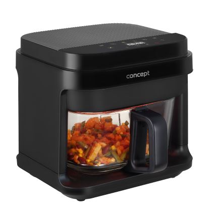 Concept FR5500 - Heißluftfritteuse GLASS & FAST 5,5 l 1200W/230V schwarz