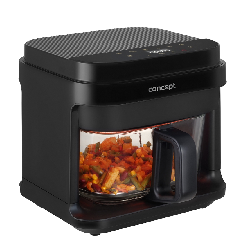 Concept FR5500 - Heißluftfritteuse GLASS & FAST 5,5 l 1200W/230V schwarz