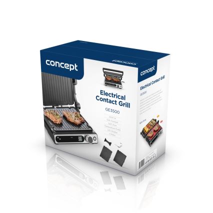 Concept ge3500 - Kontaktgrill mit Temperatursensor 2000W/230V schwarz