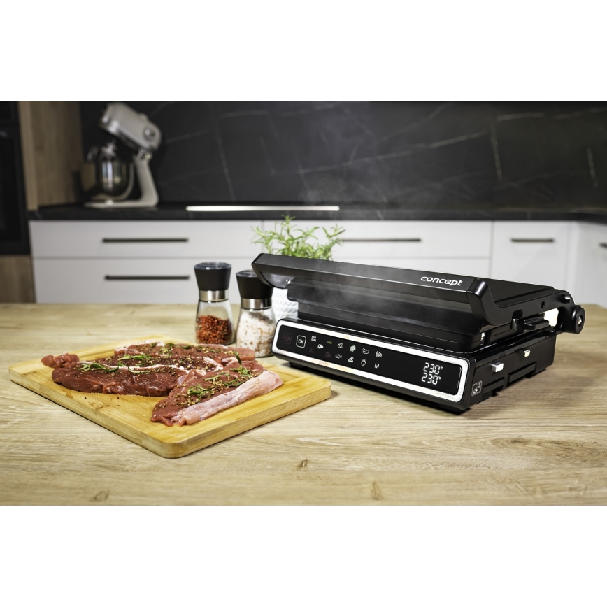Concept ge3550 - Kontaktgrill mit Temperatursensor 2000W/230V schwarz