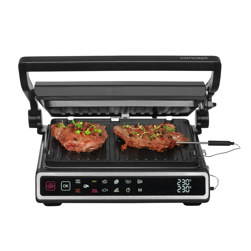 Concept ge3550 - Kontaktgrill mit Temperatursensor 2000W/230V schwarz