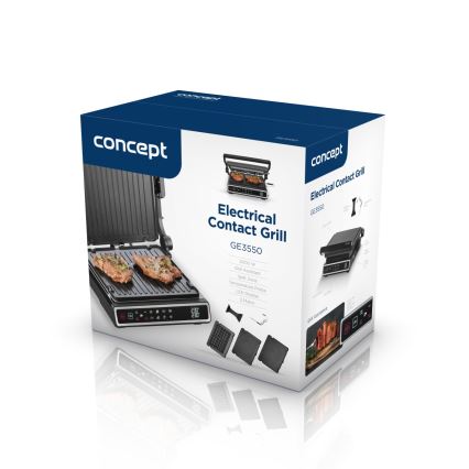 Concept ge3550 - Kontaktgrill mit Temperatursensor 2000W/230V schwarz