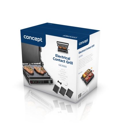 Concept ge3550 - Kontaktgrill mit Temperatursensor 2000W/230V schwarz