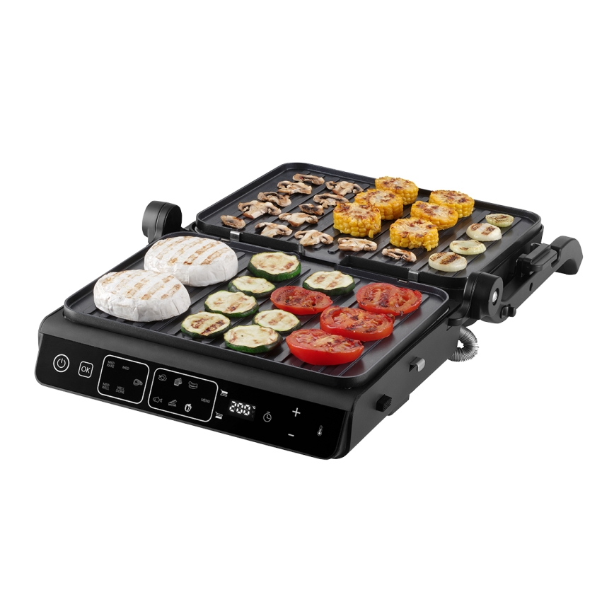 Concept ge3600 - Kontaktgrill mit Temperatursensor GLASS 2000W/230V schwarz