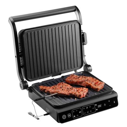 Concept ge3600 - Kontaktgrill mit Temperatursensor GLASS 2000W/230V schwarz