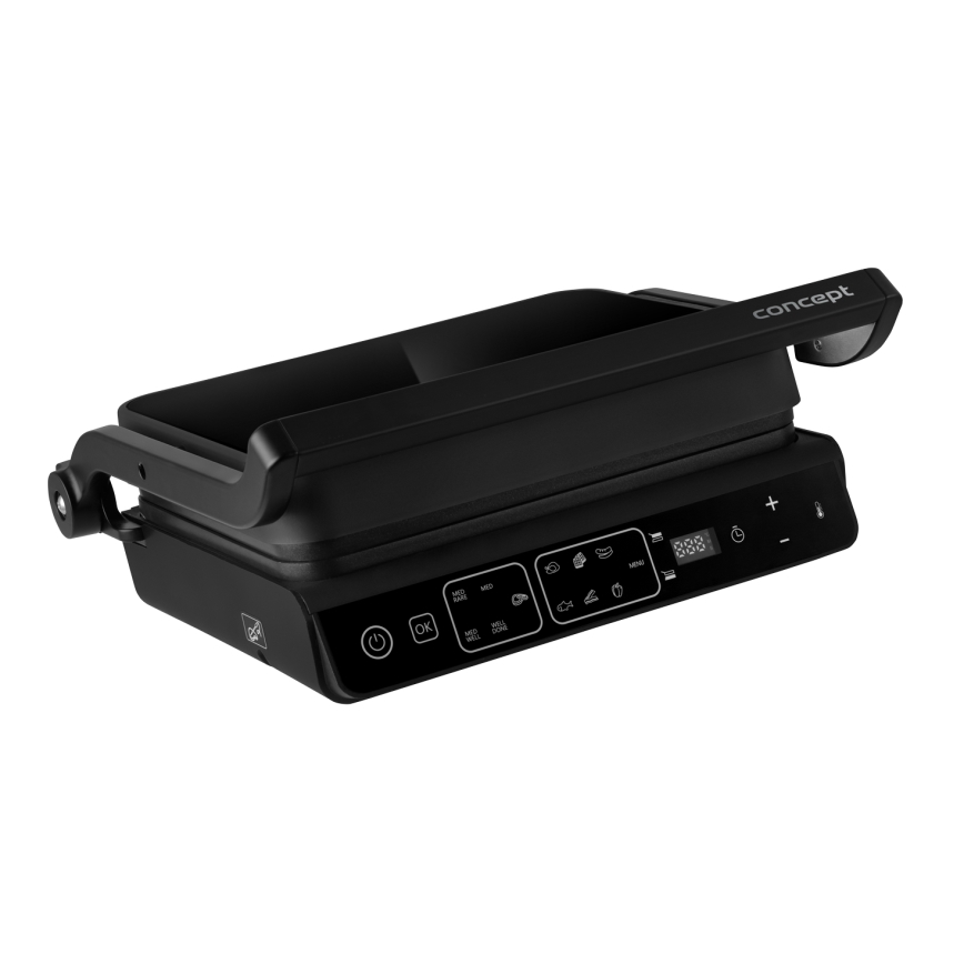 Concept ge3600 - Kontaktgrill mit Temperatursensor GLASS 2000W/230V schwarz