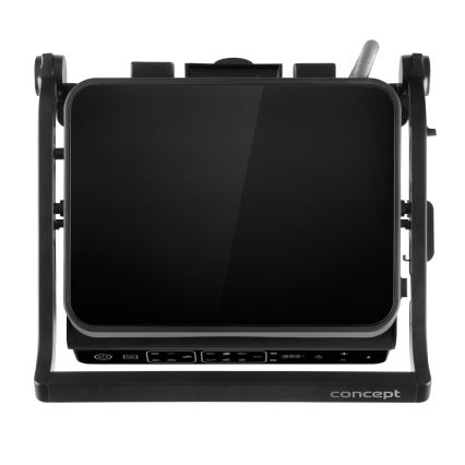 Concept ge3600 - Kontaktgrill mit Temperatursensor GLASS 2000W/230V schwarz