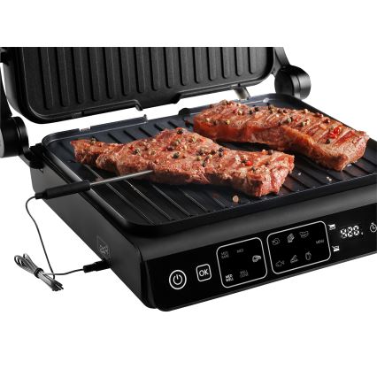 Concept ge3600 - Kontaktgrill mit Temperatursensor GLASS 2000W/230V schwarz