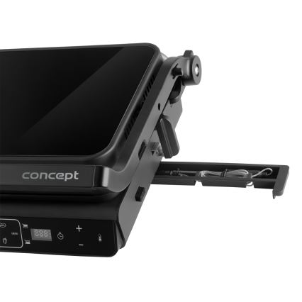 Concept ge3600 - Kontaktgrill mit Temperatursensor GLASS 2000W/230V schwarz