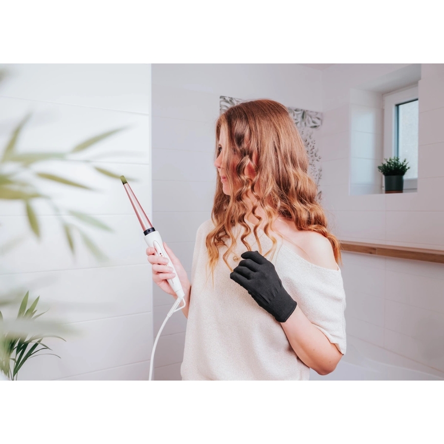 Concept KK2125 - Konischer Lockenstab GLAM STYLE 42W/230V weiß/roségold