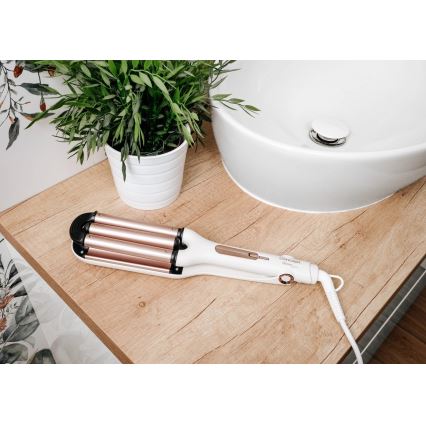 Concept KT2140 - Dreifach-Lockenstab GLAM STYLE 100W/230V weiß/roségold