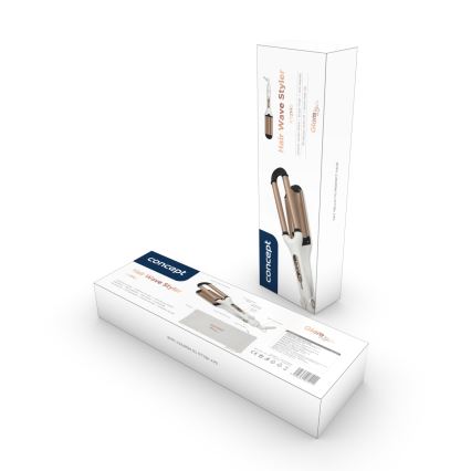 Concept KT2140 - Dreifach-Lockenstab GLAM STYLE 100W/230V weiß/roségold