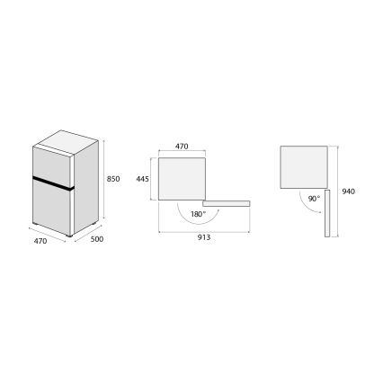 Concept LFT2047bcN - Kühlschrank mit Gefrierfach 87 l, schwarz