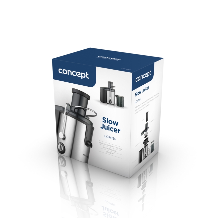 Concept LO7095 - Zentrifugalentsafter 1000W/230V Schwarz/Edelstahl