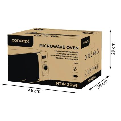 Concept MT4420wh - Mikrowelle 800 W/230 V 20 l weiß