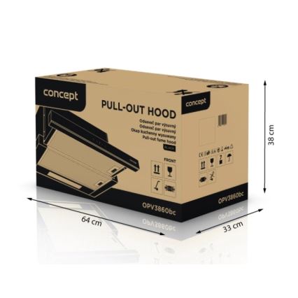 Concept OPV3860bc - 60 cm Teleskop-Dunstabzugshaube, schwarz