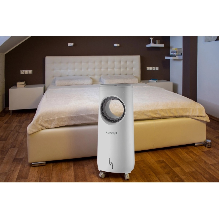 Concept OV5220 - Multifunktionaler mobiler Luftkühler 4-in-1 5 l 80 W/230 V weiß + Fernbedienung