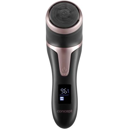 Concept PN3020 - Elektrischer Hornhautentferner für die Fersen PERFECT SKIN 5V 1200 mAh IPX6 schwarz/roségold