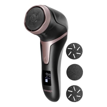 Concept PN3020 - Elektrischer Hornhautentferner für die Fersen PERFECT SKIN 5V 1200 mAh IPX6 schwarz/roségold