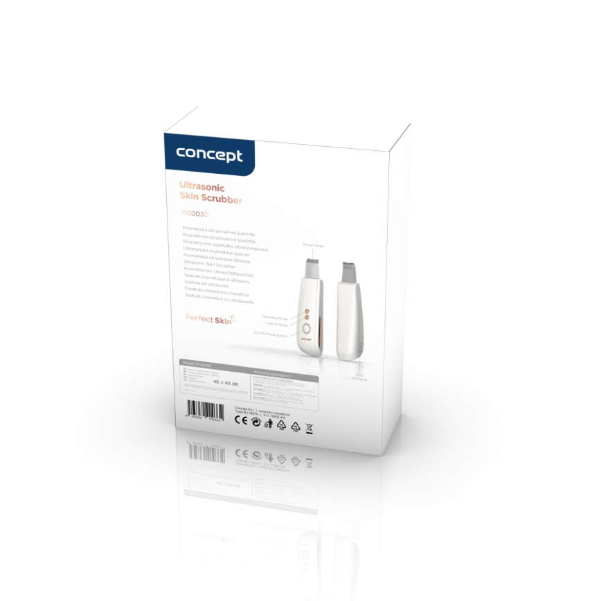 Concept PO2030 - Kosmetik-Ultraschallspatel PERFECT SKIN 2,5W/5V USB 600 mAh weiß