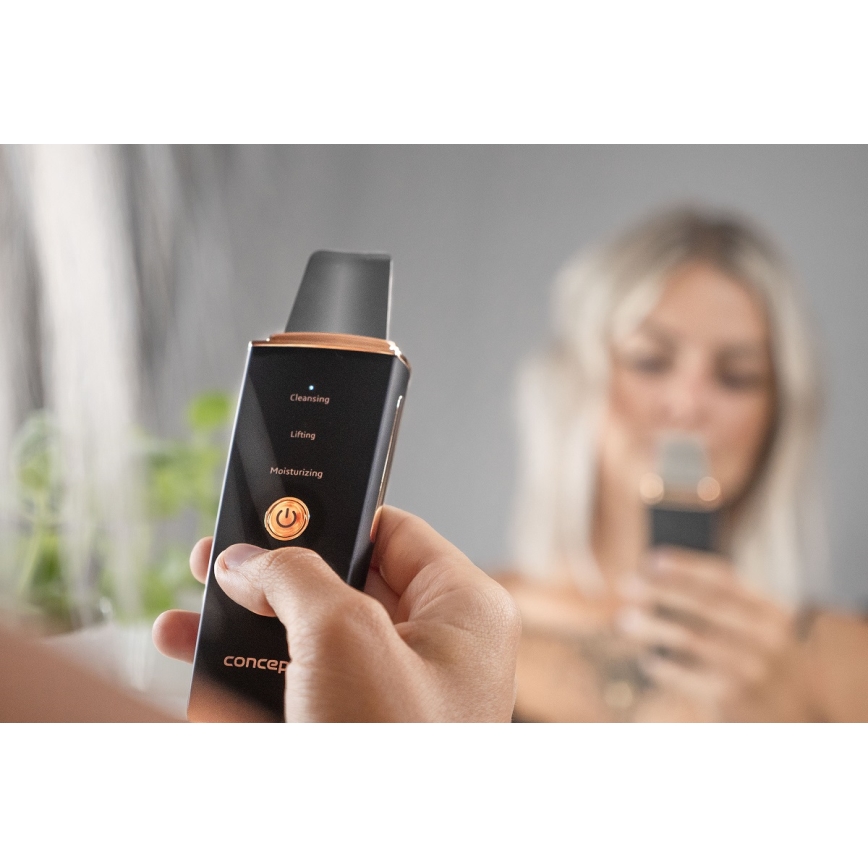 Concept PO2060 - Kosmetik-Ultraschallspatel PERFECT SKIN 3,5W/5V USB 500 mAh IPX6 schwarz