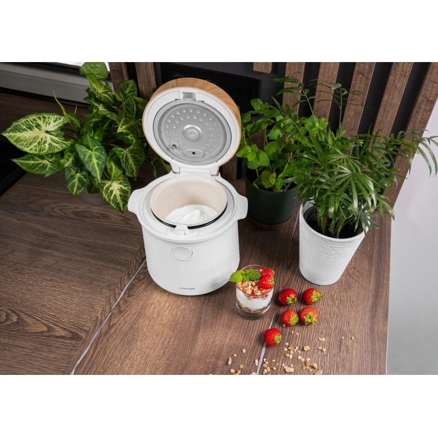 Concept RE3030 - Digitaler Reiskocher 2-in-1 380W/230V 1,5 l weiß/Holzdekor