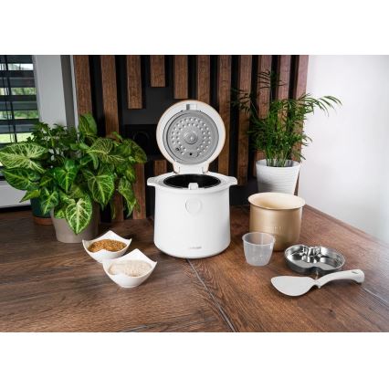 Concept RE3030 - Digitaler Reiskocher 2-in-1 380W/230V 1,5 l weiß/Holzdekor