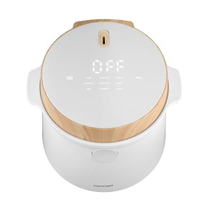 Concept RE3030 - Digitaler Reiskocher 2-in-1 380W/230V 1,5 l weiß/Holzdekor