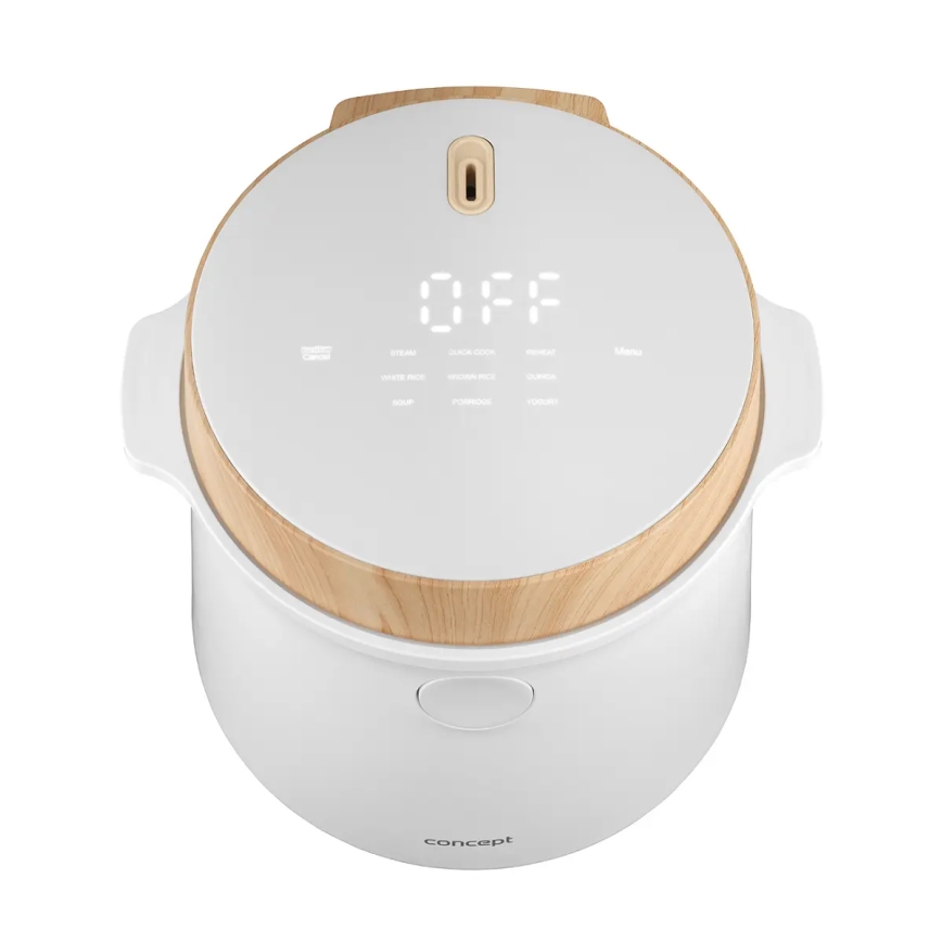Concept RE3030 - Digitaler Reiskocher 2-in-1 380W/230V 1,5 l weiß/Holzdekor