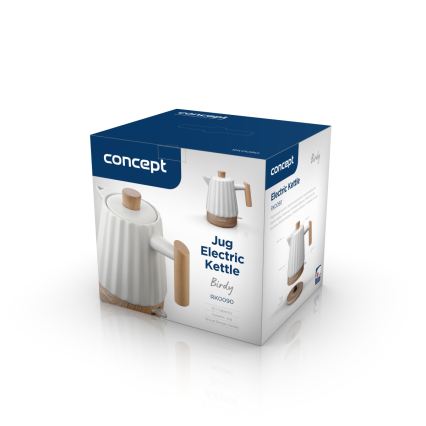 Concept RK0090 - Wasserkocher 1,5 l 1500 W/230 V weiß/Holzdekor/Keramik