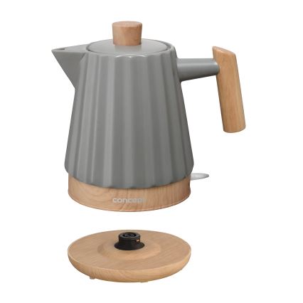 Concept RK0092 - Wasserkocher 1,5 l, 1500 W/230 V, dunkelgrau/Holzdekor/Keramik