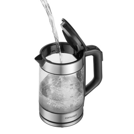 Concept RK4067 - Schnellkochender Wasserkocher mit Temperaturregelung 1,7 l 2200W/230V Edelstahl