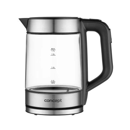 Concept RK4067 - Schnellkochender Wasserkocher mit Temperaturregelung 1,7 l 2200W/230V Edelstahl