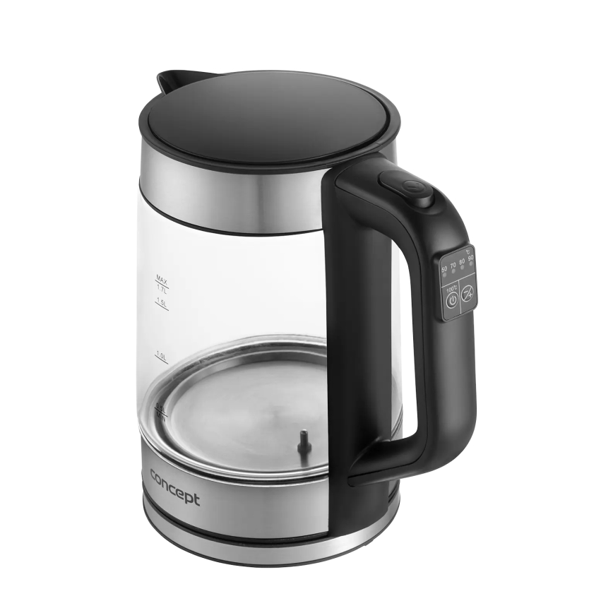 Concept RK4067 - Schnellkochender Wasserkocher mit Temperaturregelung 1,7 l 2200W/230V Edelstahl