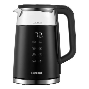 Concept RK4100 - Schnellkochender Wasserkocher mit Temperaturregelung, 1,7 l, 2200 W/230 V, schwarz