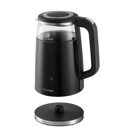 Concept RK4100 - Schnellkochender Wasserkocher mit Temperaturregelung, 1,7 l, 2200 W/230 V, schwarz