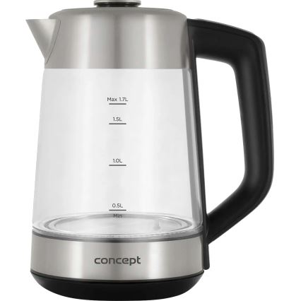 Concept RK4190 - Wasserkocher mit Temperaturregelung und Sieb 1,7 l 2200W/230V Edelstahl