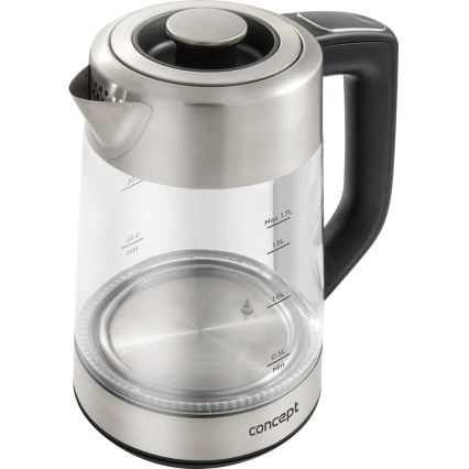 Concept RK4190 - Wasserkocher mit Temperaturregelung und Sieb 1,7 l 2200W/230V Edelstahl