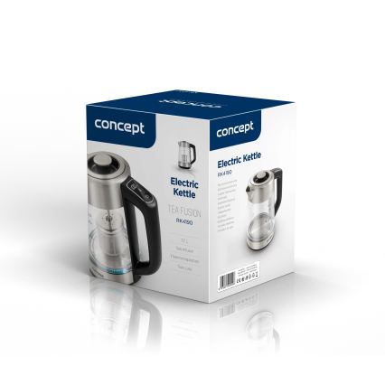 Concept RK4190 - Wasserkocher mit Temperaturregelung und Sieb 1,7 l 2200W/230V Edelstahl