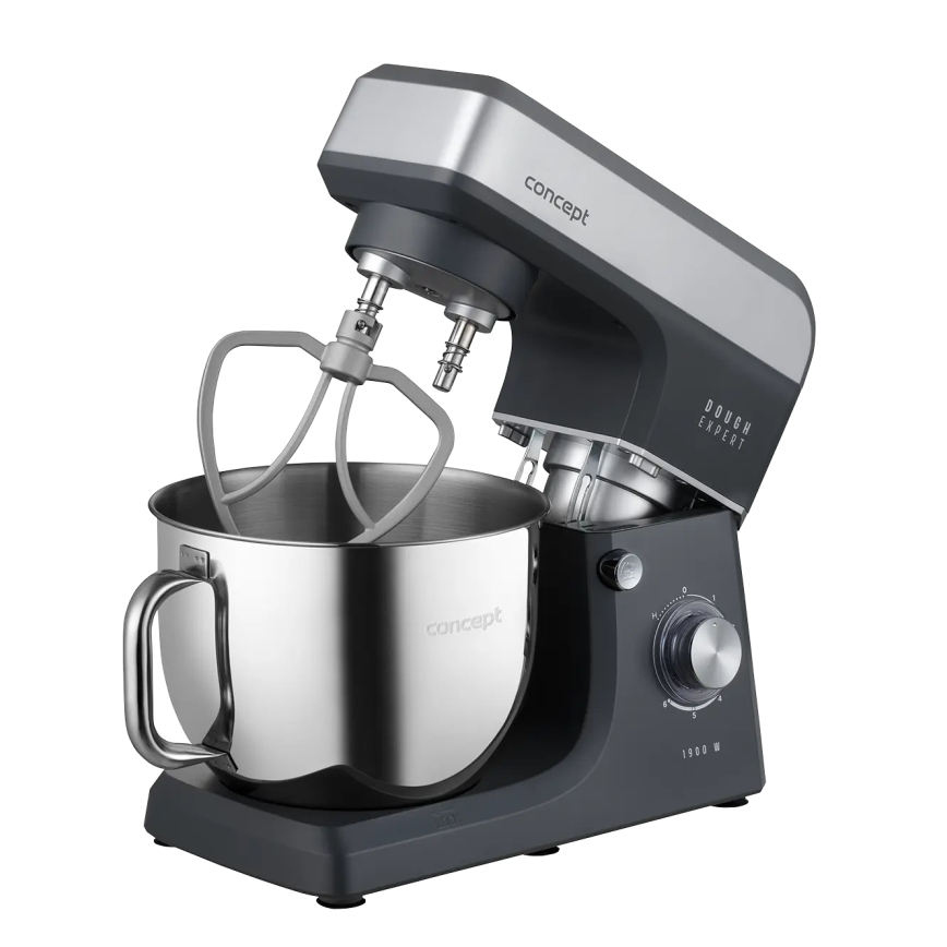 Concept RM6010 - Planetarische Küchenmaschine DOUGH EXPERT, 1900 W / 230 V, Anthrazit/Edelstahl