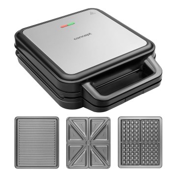 Concept SV3080 - Toaster FAMILY 3in1 1200W/230V schwarz/Edelstahl